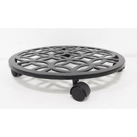 Living Accents 3 in. H Black Cast Iron Wheeled Plant Stand
