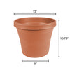 Bloem TerraPot 10.7 in. H X 12 in. D Resin Planter Terracotta Clay