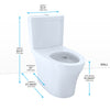 TOTO Aquia IV Two-Piece Elongated Dual Flush 1.28 and 0.8 GPF Skirted Toilet with CEFIONTECT, Cotton White - CST446CEMG#01