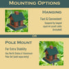 North States Log Cabin Wild Bird 1 lb Plastic Log Cabin Hopper Bird Feeder 4 ports (Pack of 2)