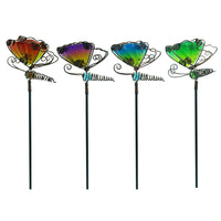 Alpine Assorted Glass/Metal 15 in. H Butterfly With Wiggle Motion Wings Pot Stake