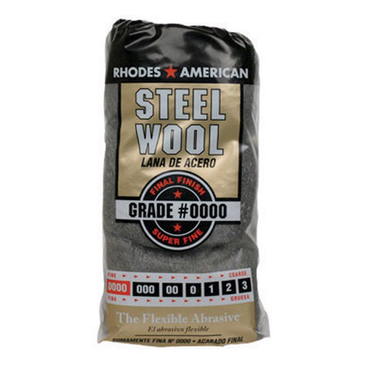 Rhodes American 0000 Grade Super Fine Steel Wool Pad 12 pk (Pack of 6)