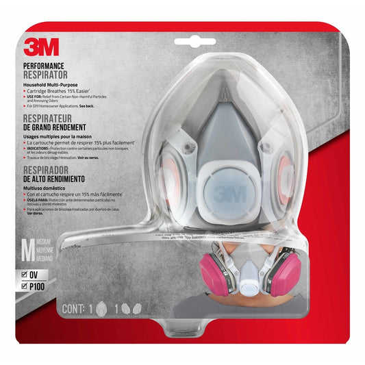 3M P100 Multi-Purpose Half Grey Face Respirator Valved