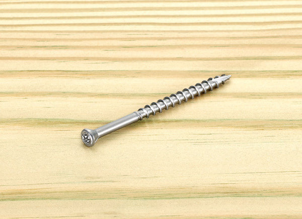 Tornillos para cubierta con cabeza embellecedora en forma de estrella plateada Starborn Deckfast No. 7 X 2-1/4 pulg. L, paquete de 75