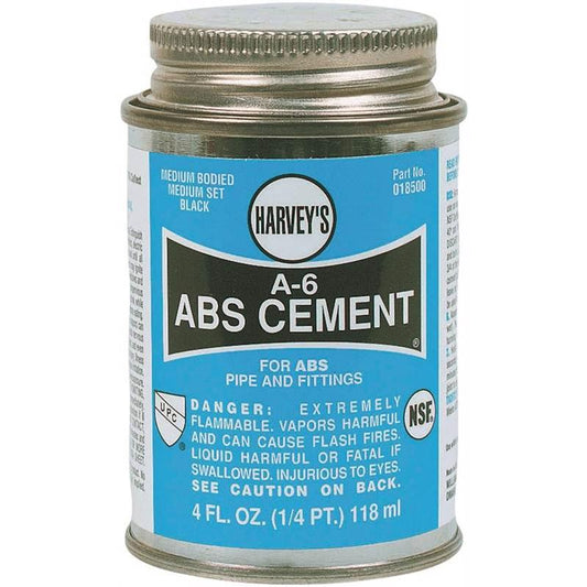 Harvey's A-6 Black Cement For ABS 4 oz
