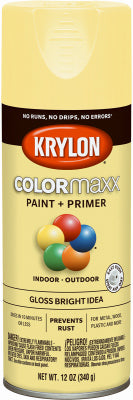 Krylon ColorMaxx Gloss Bright Idea Paint + Primer Spray Paint 12 oz (Pack of 6)