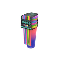 Manna Polycarbonate Assorted Color Changing BPA Free Stackable Tumbler Lid and Straw 24 oz.