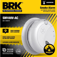 BRK Voice and Locatio Hard-Wired w/Battery Back-up Photoelectric Smoke Detector - Open Box