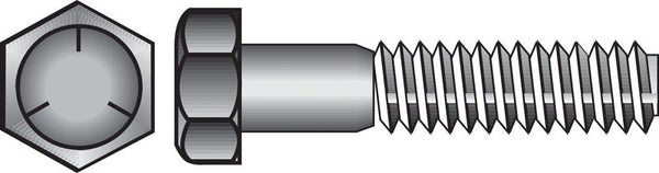 Tornillos de cabeza hexagonal de acero galvanizado con tratamiento térmico de 5/16 pulg. de diámetro x 5 pulg. de largo de Hillman, paquete de 50