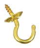 National Hardware Small Gold Solid Brass 1/2 in. L Cup Hook 1 pk