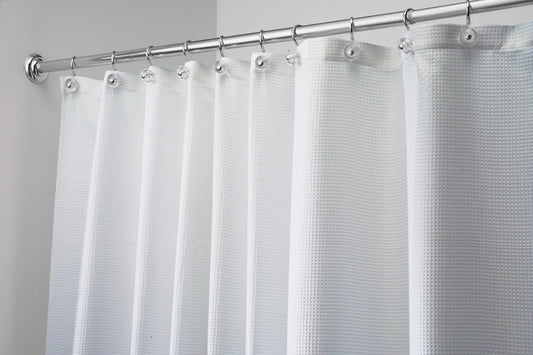 InterDesign 54 in. H x 78 in. W White Carlton Shower Curtain Polyester (Pack of 4)