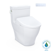 TOTO® WASHLET®+ Legato® One-Piece Elongated 1.28 GPF Toilet with Auto Flush S7A Contemporary Bidet Seat, Cotton White - MW6244736CEFGA#01