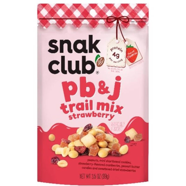 Mezcla de frutos secos Snak Club de mantequilla de cacahuate, gelatina y fresa, 3.5 oz en bolsa (Paquete de 6)