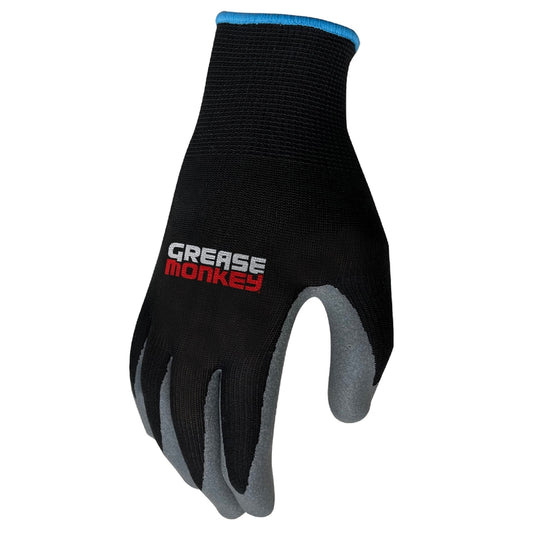 Grease Monkey XL Latex Honeycomb Black/Gray Dipped Gloves