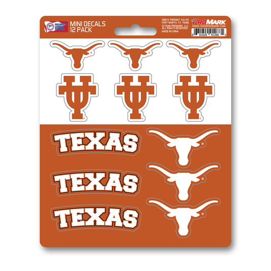 University of Texas 12 Count Mini Decal Sticker Pack