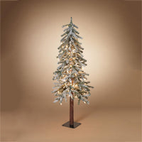 Gerson LED Electric Lighted Holiday Flocked Pine Christmas Tree 4 ft. (Pack of 6)