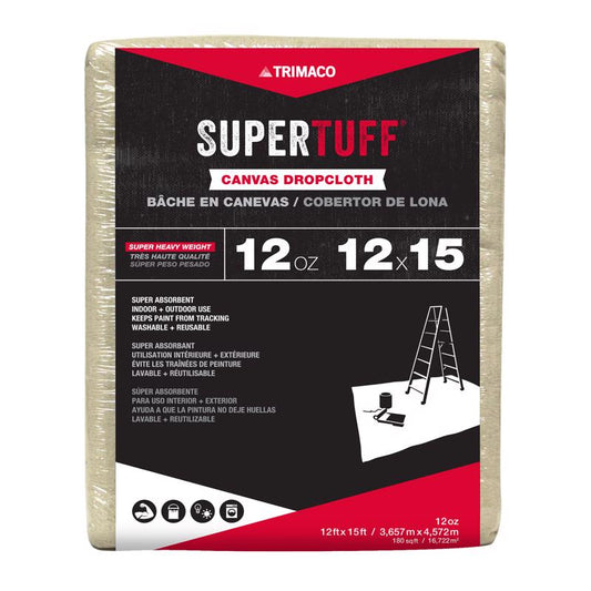 Trimaco Supertuff 12 Ft. W X 15 Ft. L Canvas Drop Cloth 1 Pk