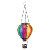 Regal Art & Gift 23.5 in. Solar Power Glass/Metal Balloon Rainbow Multicolored Lantern