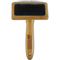 Bamboo Groom Slicker Pet Brush Medium with Stainless Steel Pins
