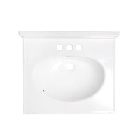 Arstar Cultured Marble Bathroom Sink 17 in. W X 19 in. D White