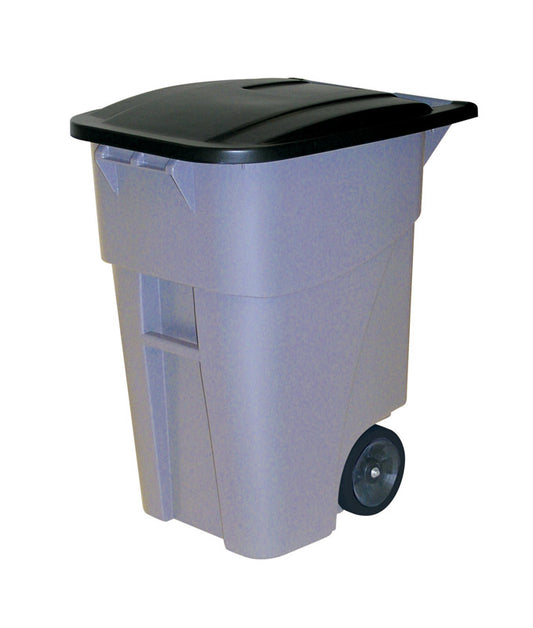 Rubbermaid Brute 50 gal Plastic Wheeled Brute Refuse Can Lid Included (Pack of 2)