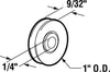 Prime-Line 1 in. D X 9/32 in. L Nylon Roller 2 pk