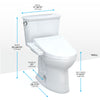 TOTO® Drake® Transitional WASHLET®+ Two-Piece Elongated 1.28 GPF Universal Height TORNADO FLUSH® Toilet with C2 Bidet Seat, Cotton White - MW7863074CEFG.10#01