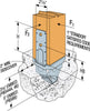 Standoff Post Base, ZMAX Coating, 4 x 4-In. (A)