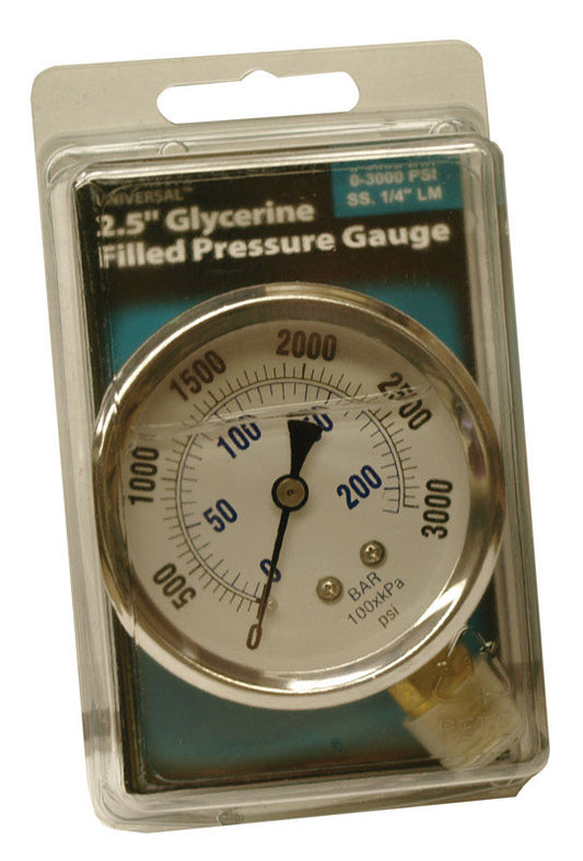 Universal Pressure Gauge 3000 psi