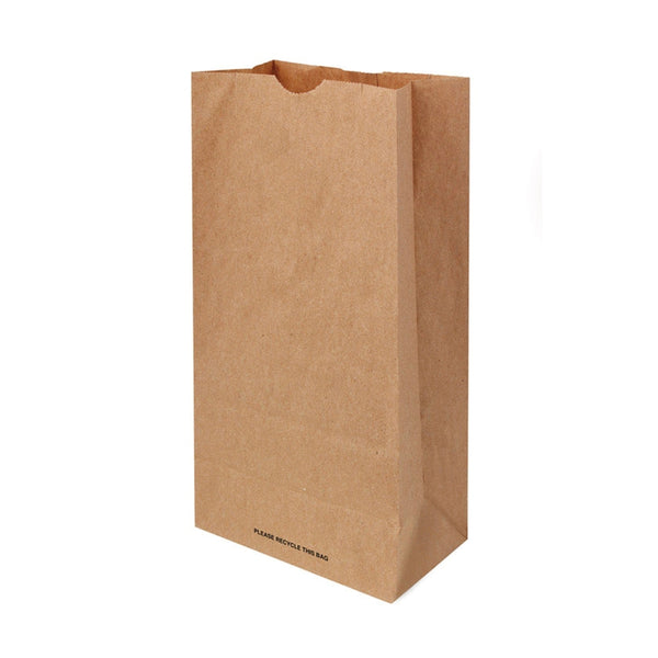 Bolsa de compras marrón de papel reciclado, paquete de 400, 11 in. de alto X 3 in. de ancho X 5 in. de largo