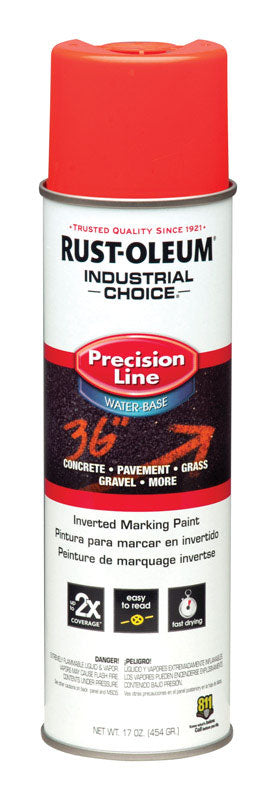 Rust-Oleum Industrial Choice Fluorescent Red-Orange Inverted Marking Paint 17 oz.  (Pack of 6)