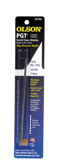 Olson 5 in. Carbon Steel Scroll Saw Blade 10 TPI 6 pk