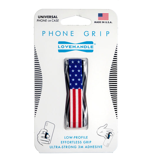 LoveHandle Blue/Red/White USA Flag Phone Grip For All Mobile Devices