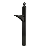 Architectural Mailboxes Landover 56.4 in. Powder Coated Black Aluminum/Steel Mailbox Post - Open Box