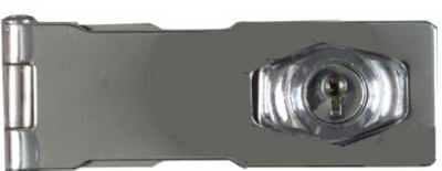 National Hardware Silver Chrome-Plated Zinc Keyed Hasp Lock 4-1/2 L in. with Mounting Screws
