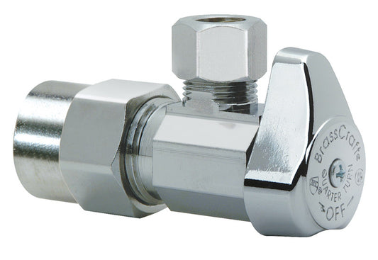 BrassCraft 1/2 in. CPVC outlets X 3/8 in. Compression Brass Angle Stop Valve