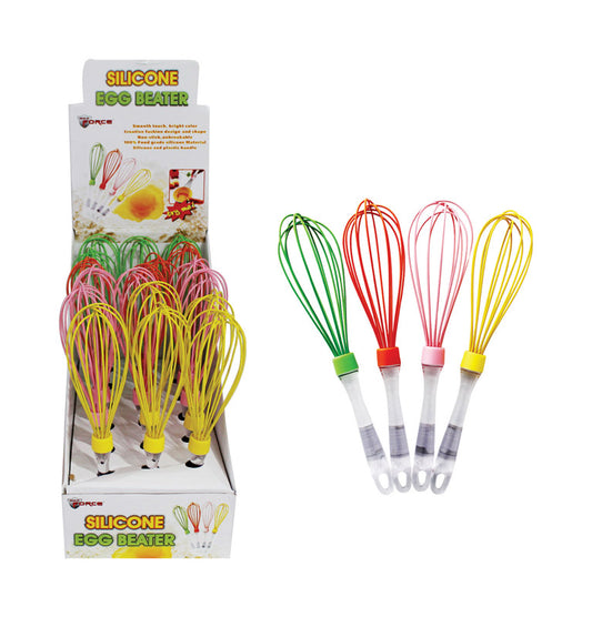 Max Force 2 in. W x 10 in. L Assorted Colors Silicone Egg Beater/Wisk (Pack of 18)