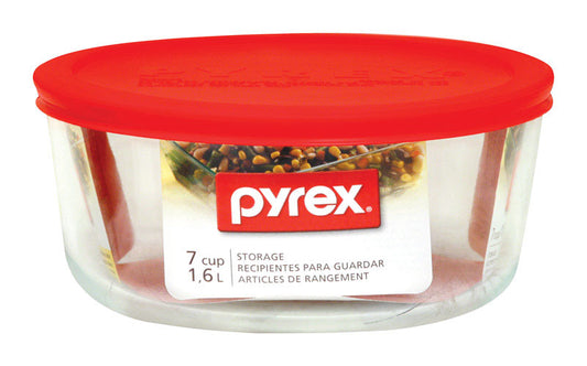 Pyrex 7 cups Food Storage Container 1 pk Clear/Red (Pack of 4)