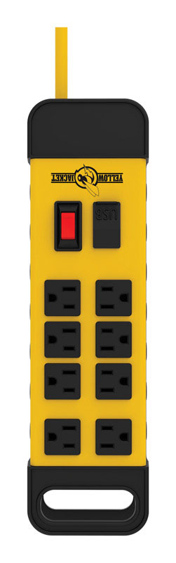 Southwire Yellow Jacket 6 ft. L 8 outlets Power Block Black/Yellow
