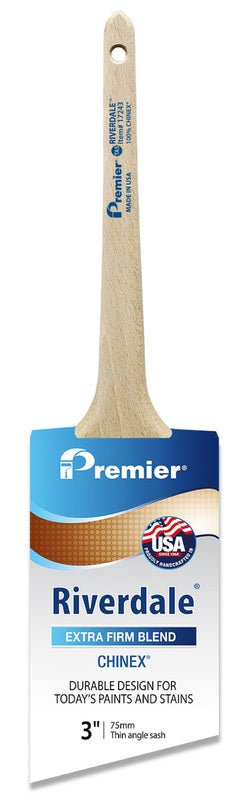 Premier Riverdale 3 in. W Extra Stiff Thin Angle Sash Paint Brush