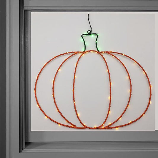 Celebrations Orange/Green 59 ct 14 in. LED Prelit Pumpkins Hanging Decor