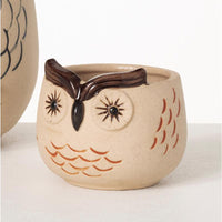 Sullivans Brown Ceramic 3 in. H Owl Planter (Pack of 2)