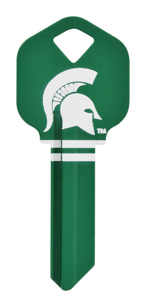 Llave en blanco universal para casa u oficina Hillman Michigan State Spartans pintada (paquete de 6).