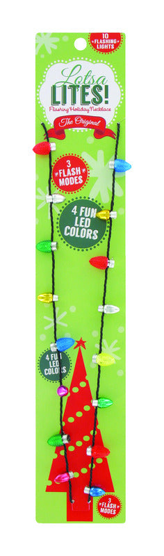 DM Merchandising Lotsa Lites Christmas Flashing Holiday Bulb Necklace 36 pk (Pack of 36)
