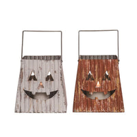 Transpac 13 in. Corrugated Jack-O-Lantern Halloween Decor (Pack of 2)