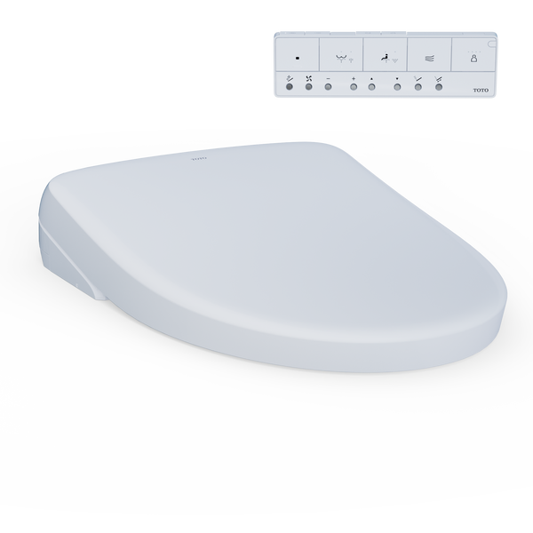 TOTO® S7 WASHLET®+ Electronic Bidet Toilet Seat with EWATER+® Bowl and Wand Cleaning and Contemporary Lid, Elongated, Cotton White - SW4726AT40#01