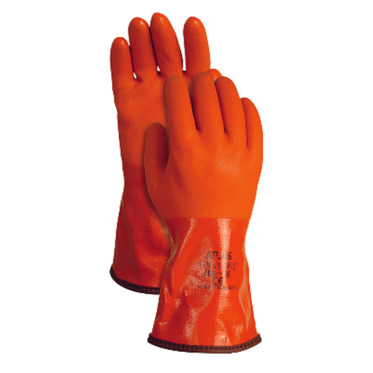 Atlas Unisex Indoor/Outdoor PVC Coated Work Gloves Orange M 1 pair (Pack of 12)