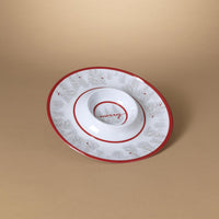 Gerson Red/White Holiday Cardinal Chip and Dip Plate (Pack of 12)