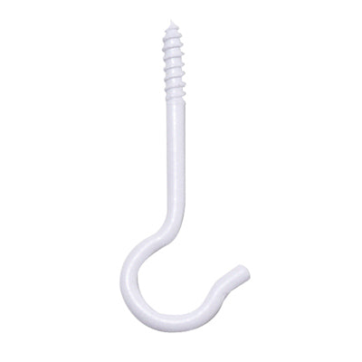 Ceiling Plant Hook, White, 2.6 x .7-In., 5-Pk.