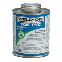 Ips Weldon Gray High-Strength Medium Bodied Fast Setting Low VOC 795 Rigid PVC Cement 1 pt.